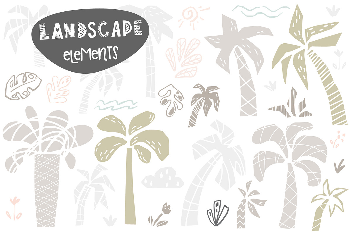 Dinosaurs on the beach. Kids vector, an Animal Illustration by MeadowFox (Photo 3 of 10)