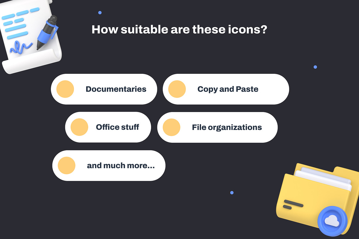 Documents and Files 3D icon Pack, an Object 3D Model by Nate Studios (Photo 3 of 8)