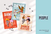 Dancing people. Dancers set, posters, a Person Illustration by PaperTrident (Thumbnail 1 of 12)