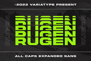 Rugen – All Caps Expanded, a Sans Serif Font by Variatype