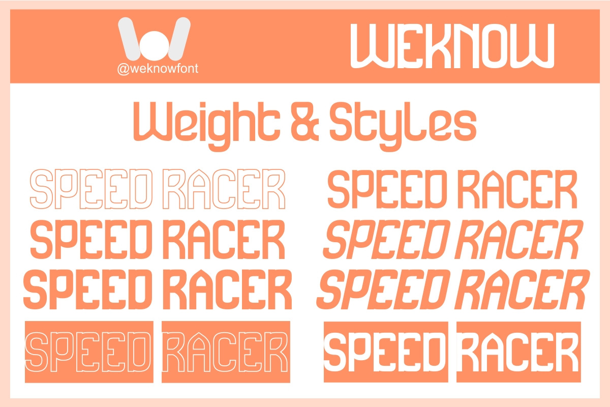 Speed Racer Font, a Sans Serif Font by weknow (Photo 7 of 8)