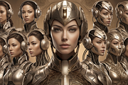 Cosmic Cyborg Women Reference Pack, a Person Illustration by Premium Digital Templates (Thumbnail 2 of 3)
