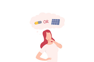 Girl Trying to Make Decision, an Illustration by TopVectors