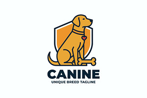 Canine Mascot Cartoon Logo, an Animal Illustration by Cekal_std
