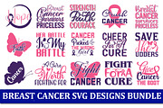 Breast cancer Quotes Designs Bundle, an Object Graphic by Printable Treasure (Thumbnail 1 of 3)