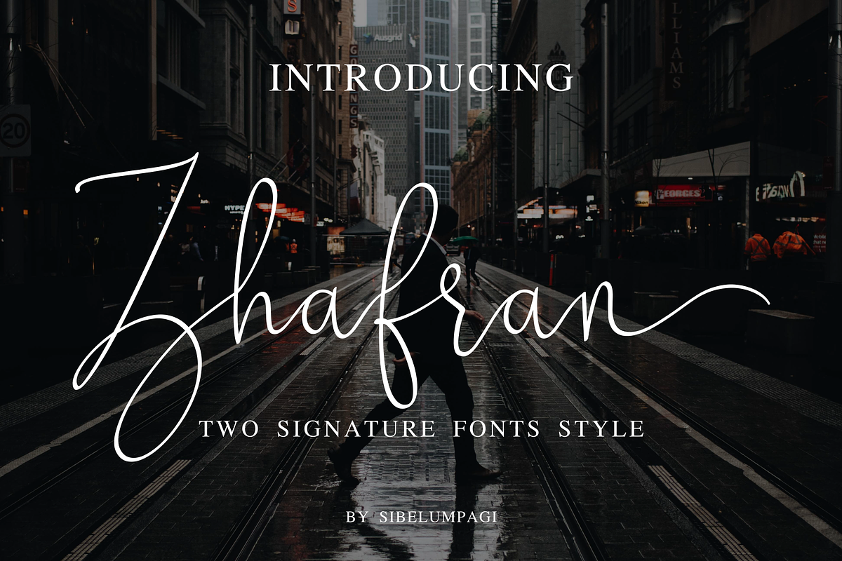 Zhafran, a Script Font by Sibelumpagi Studio (Photo 1 of 11)