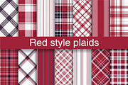 #79 Red & White Textile Design, a Pattern Graphic by Plaid4You (Thumbnail 1 of 9)