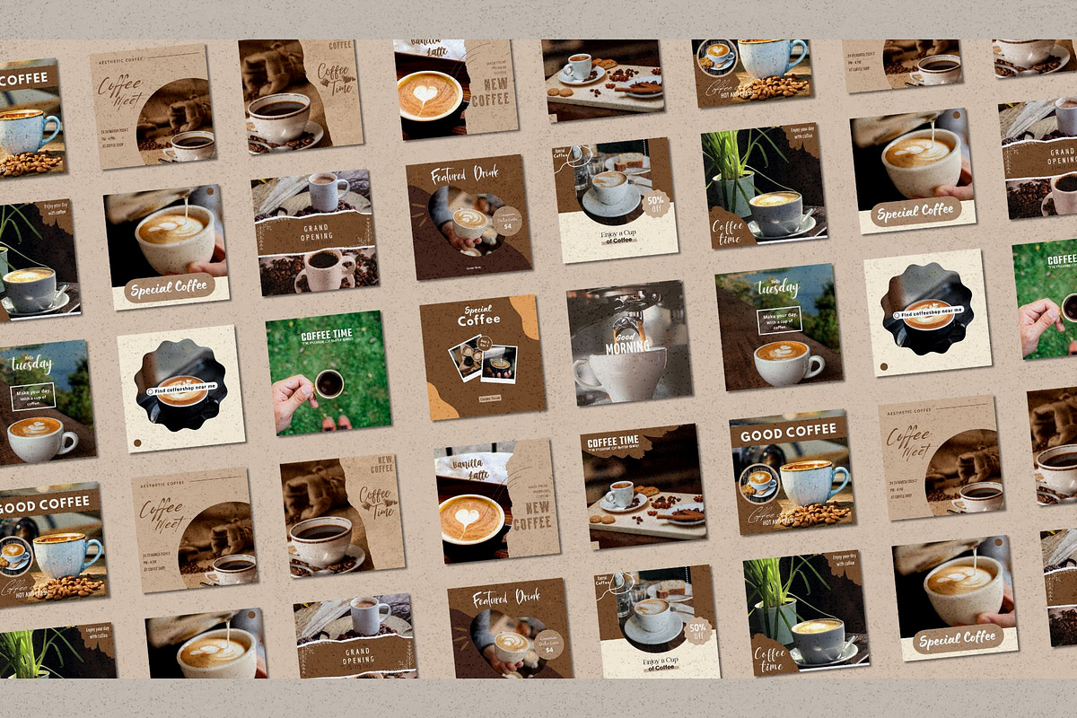 Aesthetic Coffe Shop Canva Template, a Social Media Template by Pixel Blend (Photo 3 of 4)