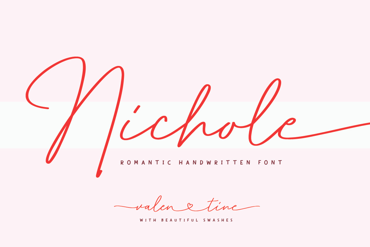 Nichole – Romantic Handwritten Font, a Script Font by Mahesans Co (Photo 1 of 7)