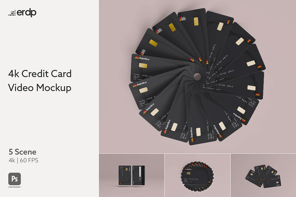 4k Credit Card Video Mockup Tempalte, a Templates & Theme by Eka Restu D. Putra (Photo 1 of 2)