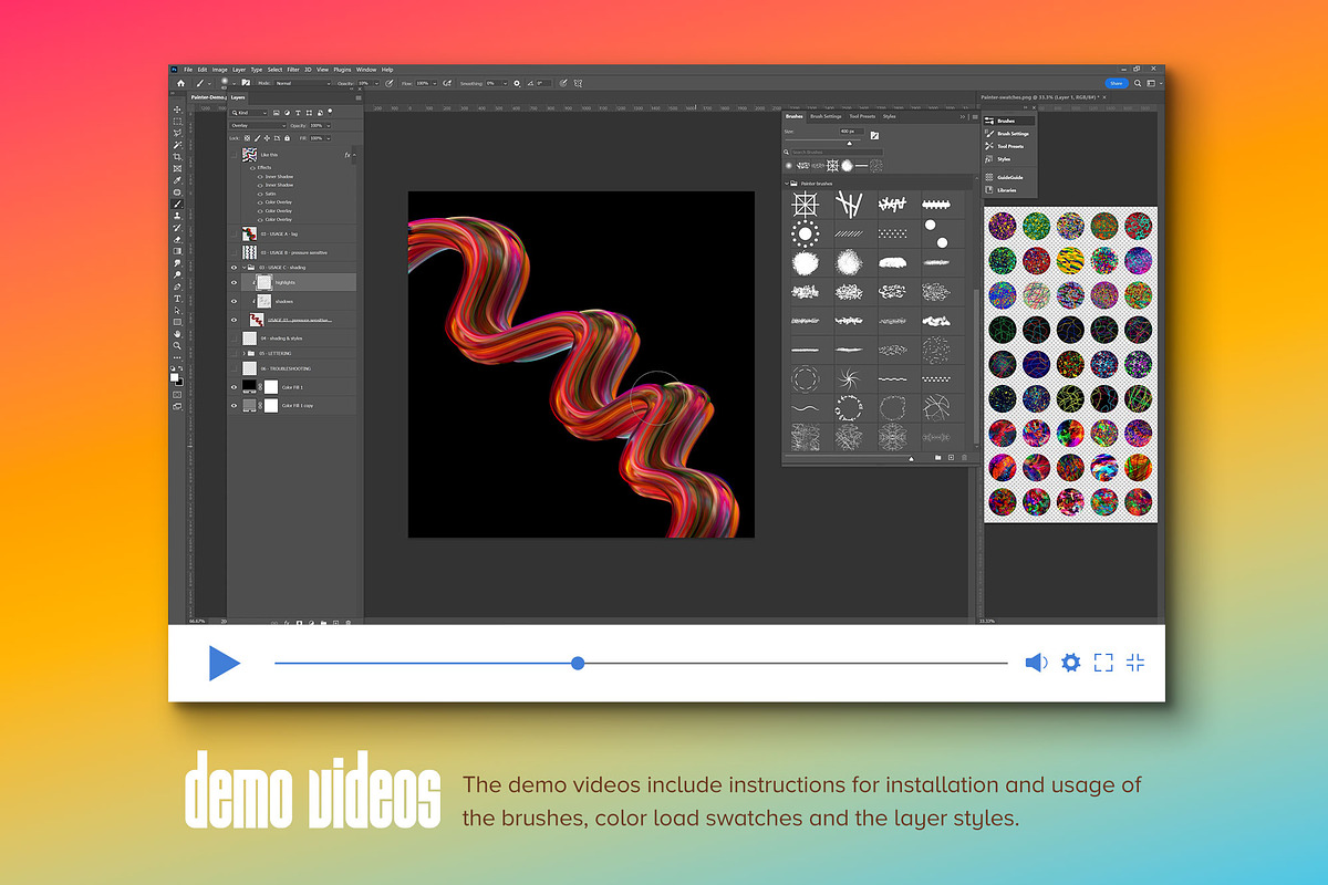 Multicolor Brush Bundle (Photoshop), a Brush Add-On by Chroma Supply (Photo 4 of 25)