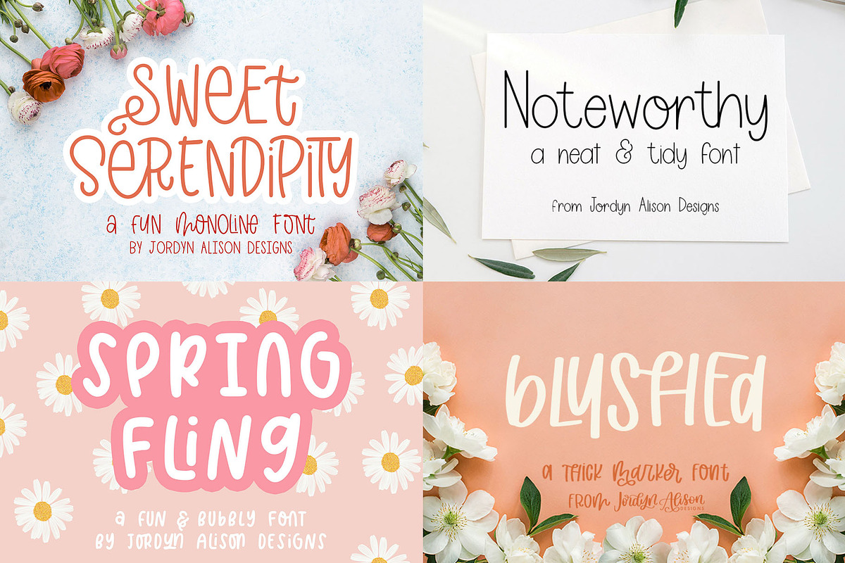 Entire Font Collection, Future Fonts, a Script Font by Jordyn Alison Designs (Photo 8 of 8)