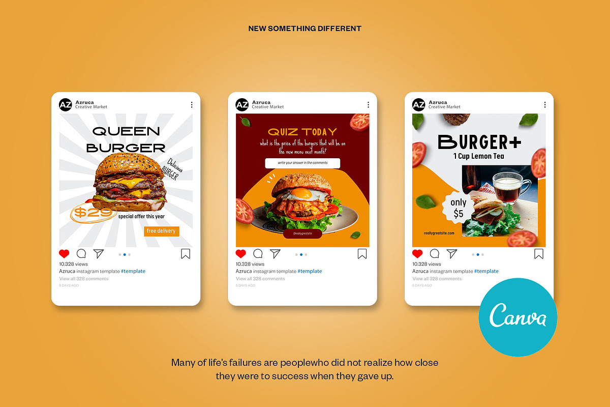 Burger / Food Instagram | CANVA, a Social Media Template by Azruca (Photo 4 of 17)
