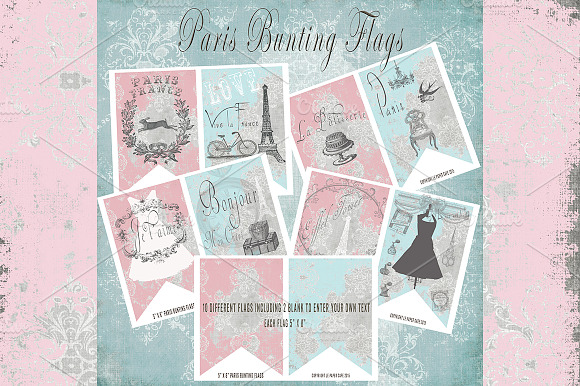 Paris France Printable Bunting Flags preview 4
