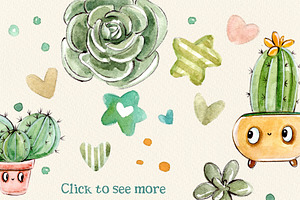 Cacti & Succulents Set 8 Patterns