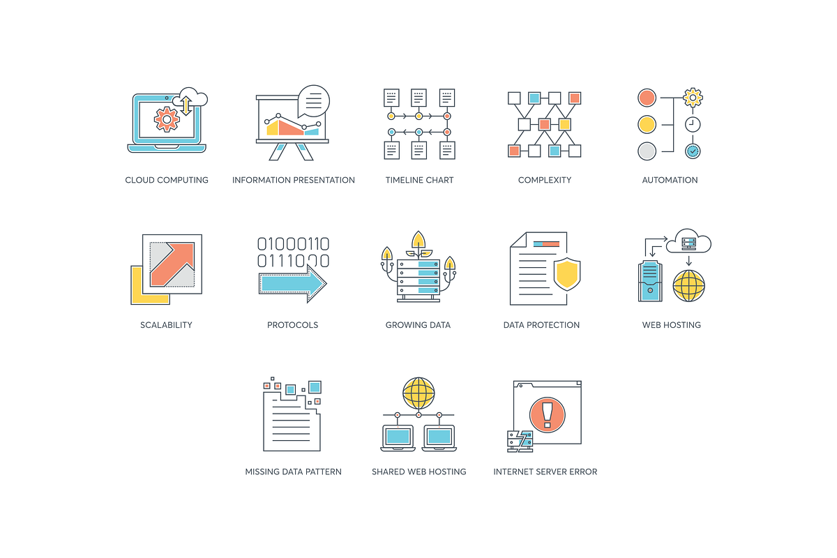 73 Data Analytics Color Line Icons, an Outline Icon by Flat Icons (Photo 5 of 5)