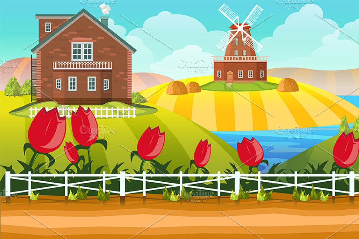 5  Farm Game Backgrounds, a Texture Illustration by 2dvillShop (Photo 8 of 8)