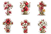 Floral Easter Cross Clipart, an Illustration by CreationArt (Thumbnail 2 of 6)