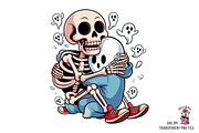 10 Cute Skeleton Hugging Ghost PNG, an Illustration by Clipart Bloom (Thumbnail 5 of 11)