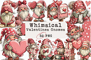 Whimsical Valentines Gnomes Clipart, an Illustration by Libby Wishes (Thumbnail 1 of 6)