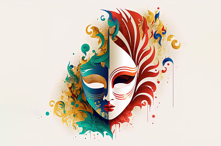 Festive Scene of Venice Carnival