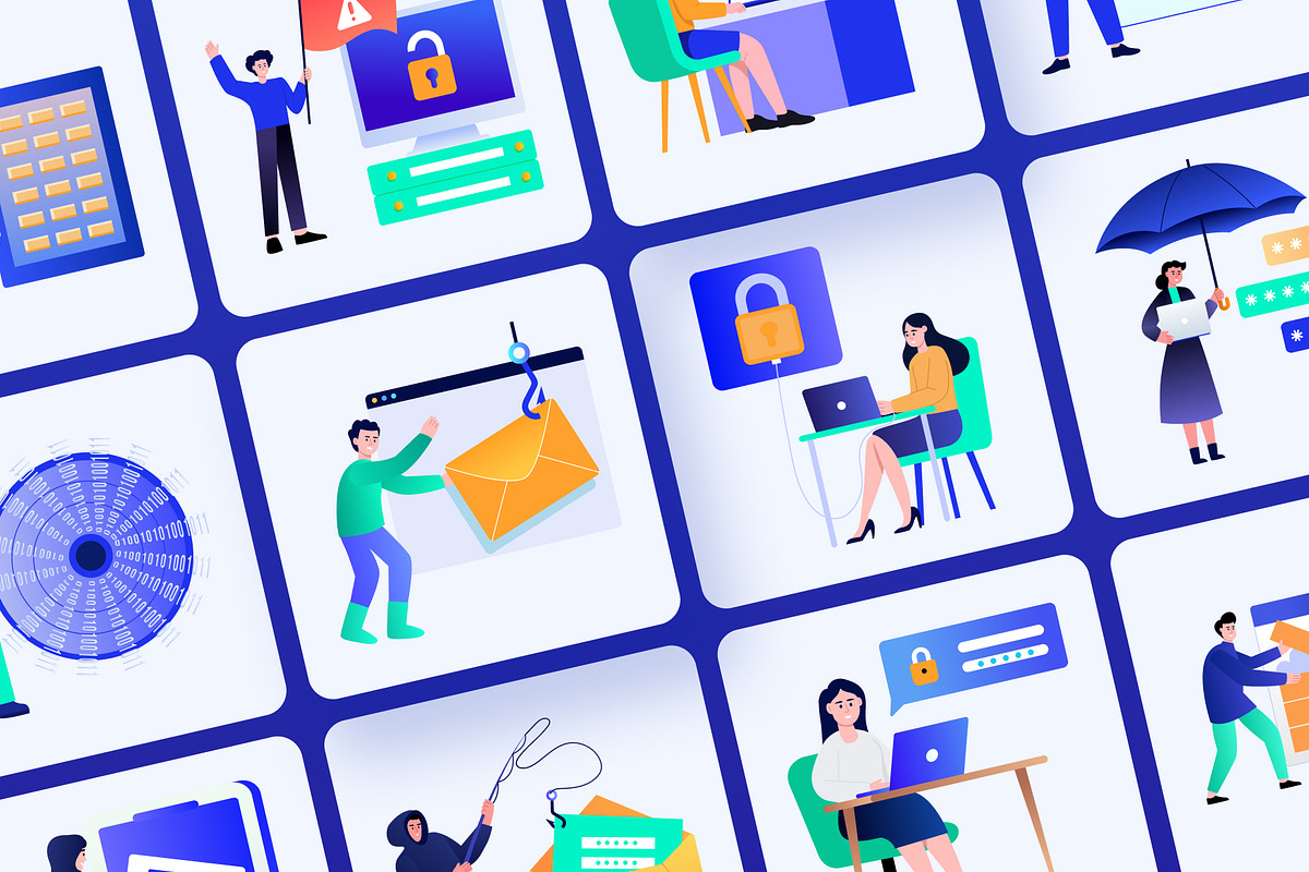 Cyber Security Illustration Set, a Technology Illustration by Brickclay (Photo 5 of 8)