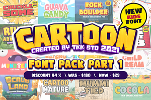 Cartoon Font Bundle V1 - SALE
