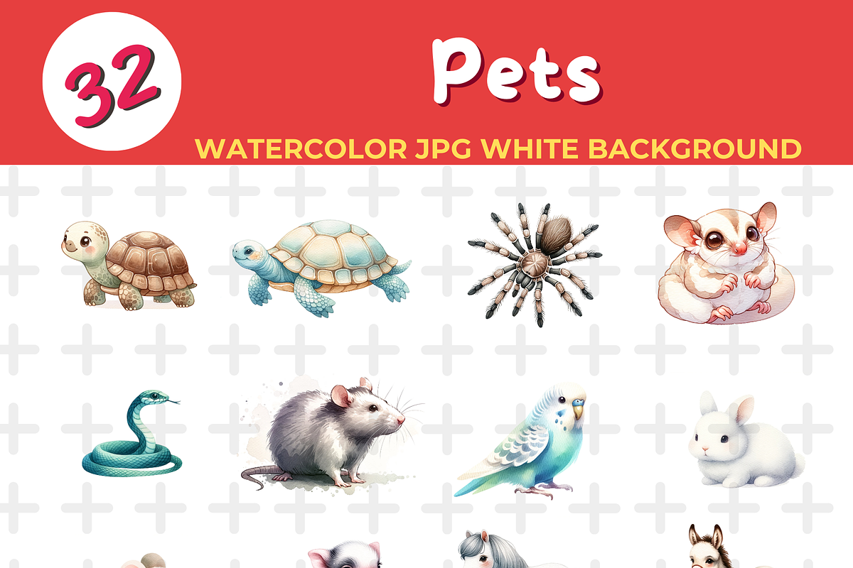 Pet watercolor Jpg Background, an Animal Illustration by John_Walker (Photo 1 of 2)