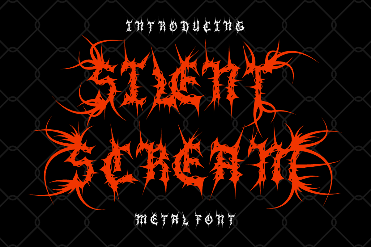 Silent Scream - Metal Font, a Blackletter Font by PutraCetol Studio (Photo 1 of 11)
