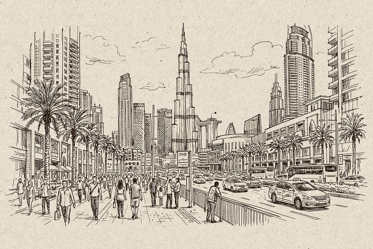 Dubai City Hand Drawn Vectors, a Decorative Illustration by Alara Studio (Photo 2 of 9)