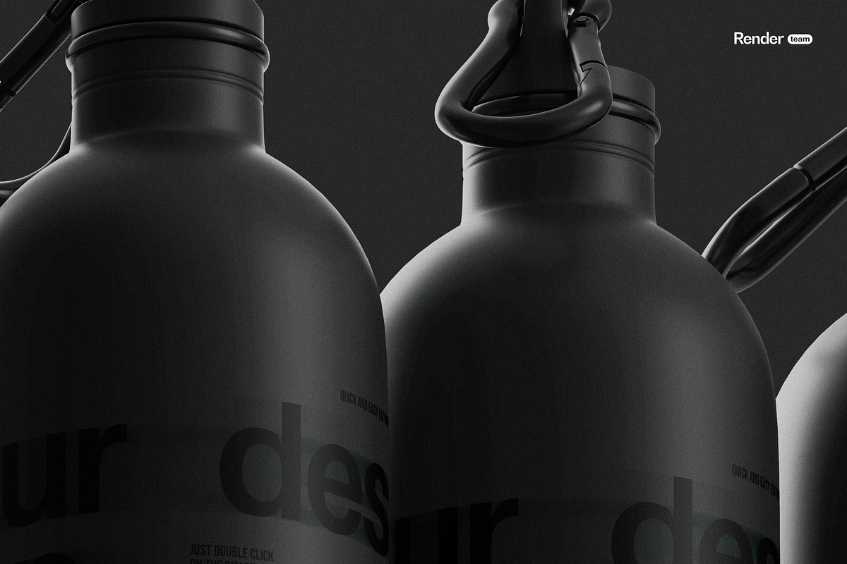 Sport Water Bottle Mockup Set, a Packaging Mockup by Renderteam (Photo 10 of 12)