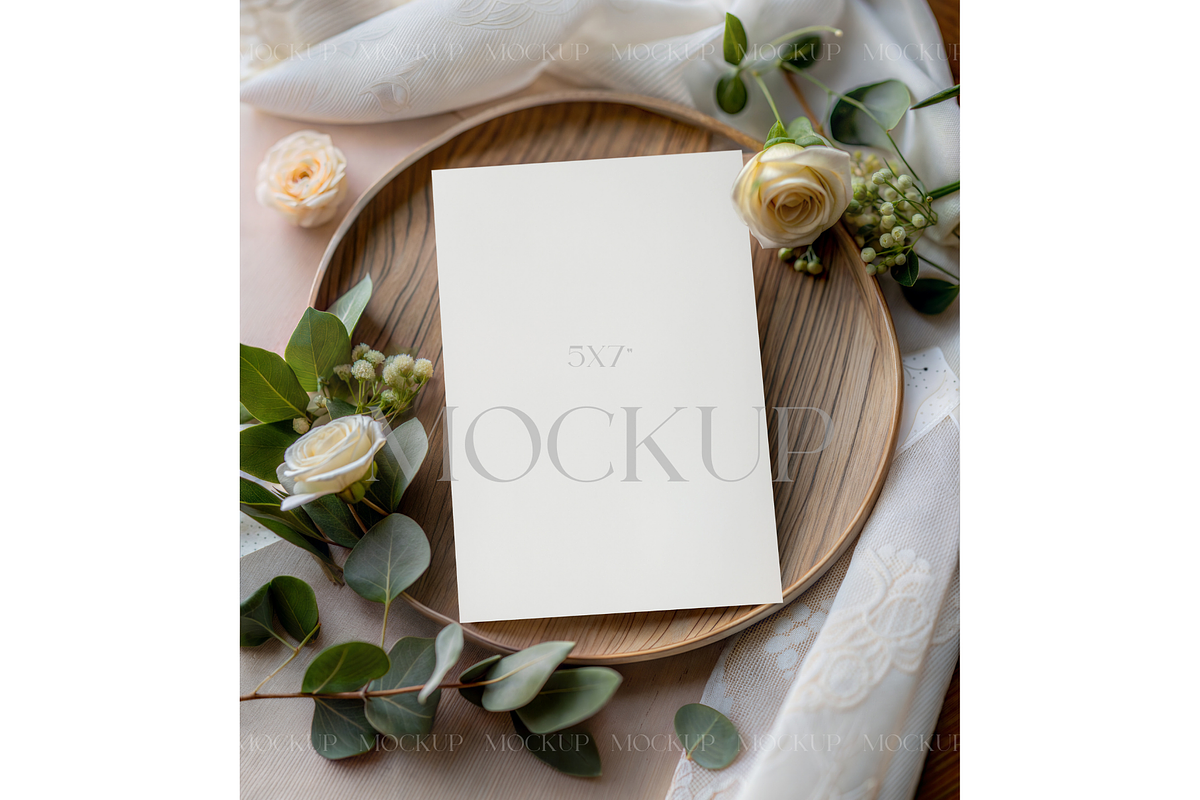 Greenery Wedding Card Mockup, a Product Mockup by MockupWizard (Photo 1 of 3)