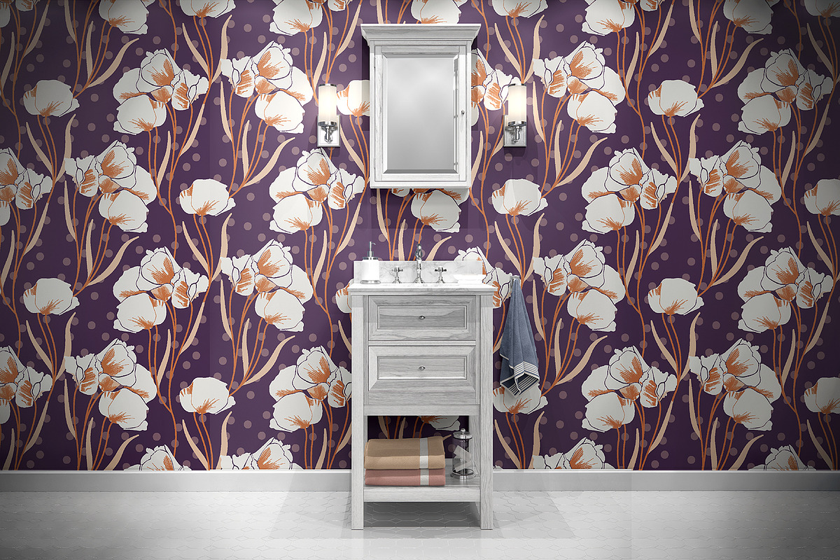 Iris & Orchid Floral Pattern, a Pattern Graphic by StudioGlouna (Photo 9 of 9)