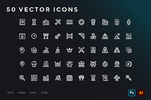 History icons, an Outline Icon by Wencory