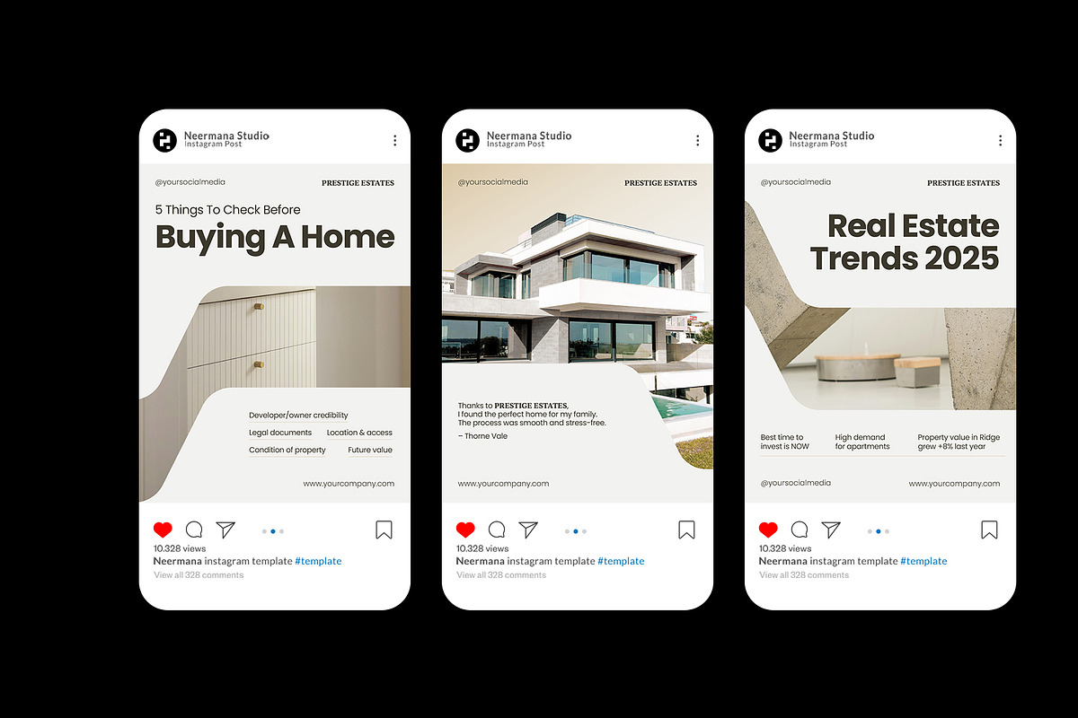 Elegant Real Estate Instagram Post, a Social Media Template by Neermana (Photo 3 of 4)