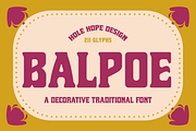 Balpoe – Decorative Traditional Font, a Serif Font by Hole Hope Design (Thumbnail 1 of 8)