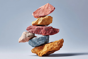 Colorful balanced rock stack, an Abstract Photo by AlyaAnd
