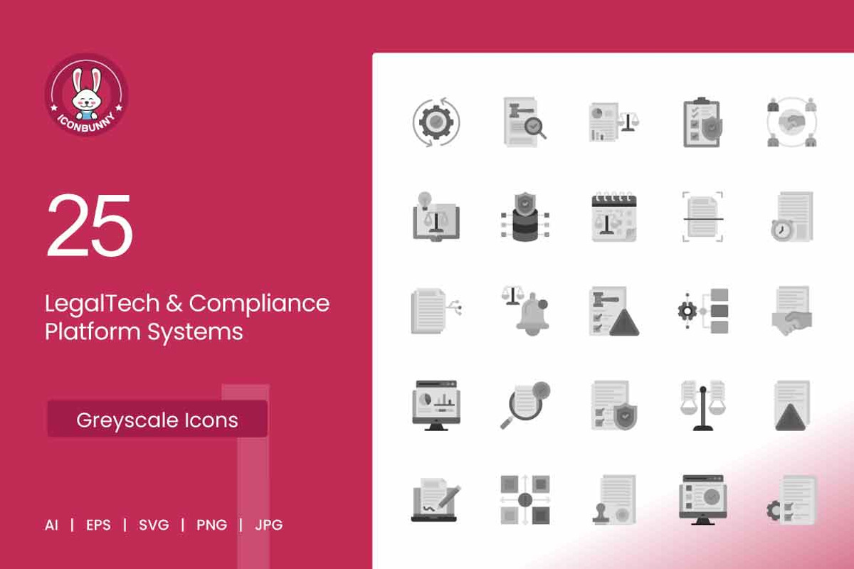25 LegalTech & Compliance Icons., a Solid Icon by IconBunny (Photo 1 of 2)