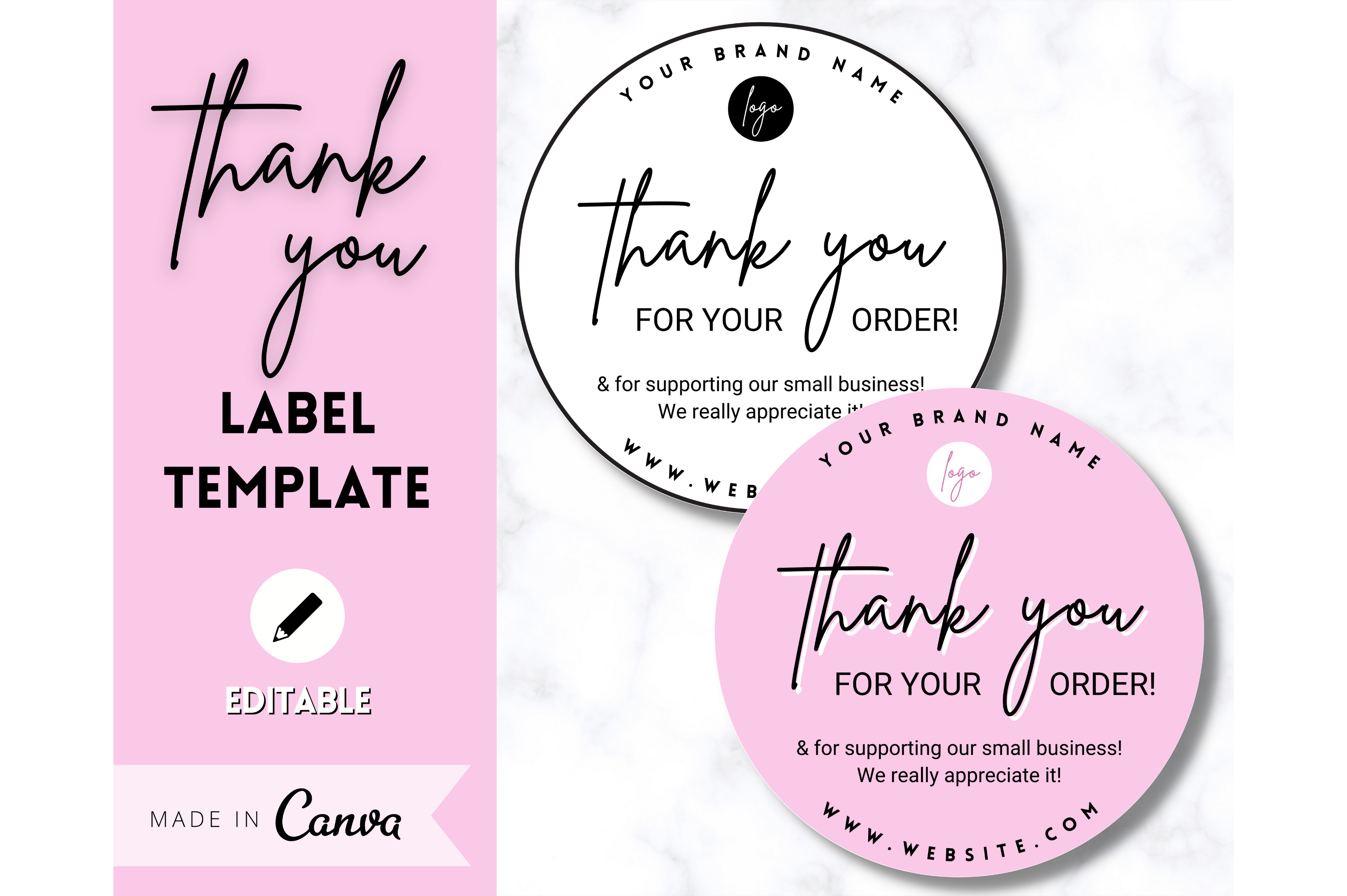 EDITABLE Thank You Sticker Template