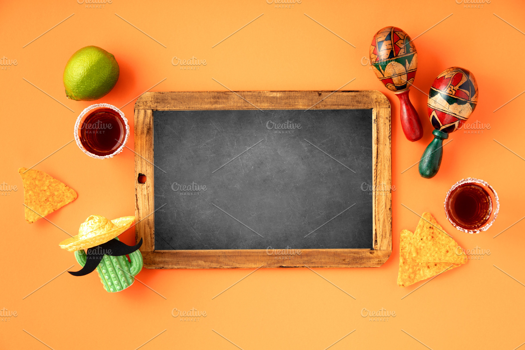A vibrant Cinco de Mayo-inspired flat lay featuring vintage chal, an Arts & Entertainment Photo by Natalia Klenova's Shop