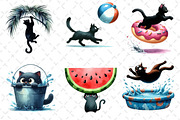 Cat Silhouette Summer Clipart, an Illustration by Dream Creation (Thumbnail 4 of 6)