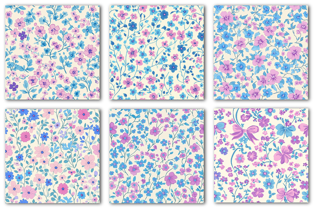 Ditsy Floral Seamless Patterns, a Texture Illustration by Dream Creation (Photo 3 of 6)