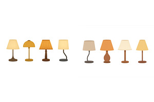 Collection of stylish table lamps, an Object Illustration by ZinetroN