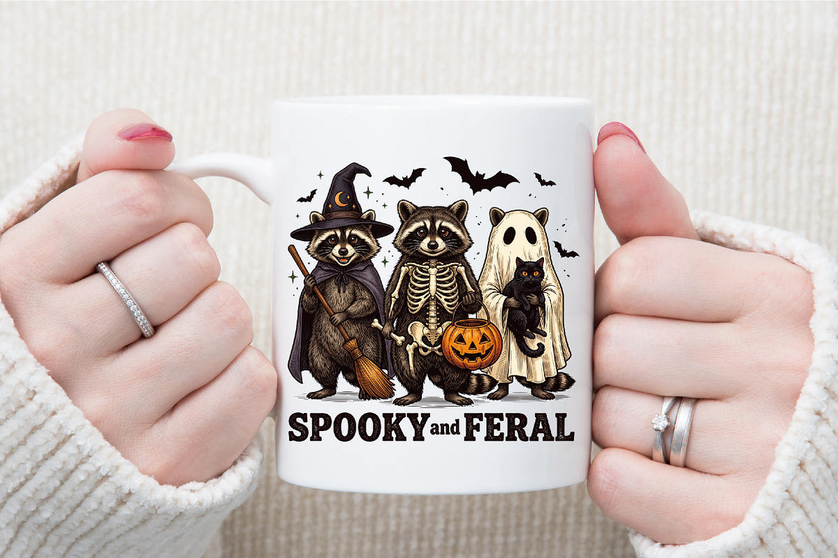 Creepy Cute Raccoon Ghost Png, a Work Illustration by Sublimation Artist (Photo 7 of 9)