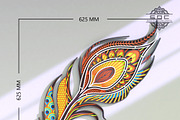 Multilayer file Feather Mandala DXF, a Design Template by SwastikDesignsCrafts (Thumbnail 4 of 5)