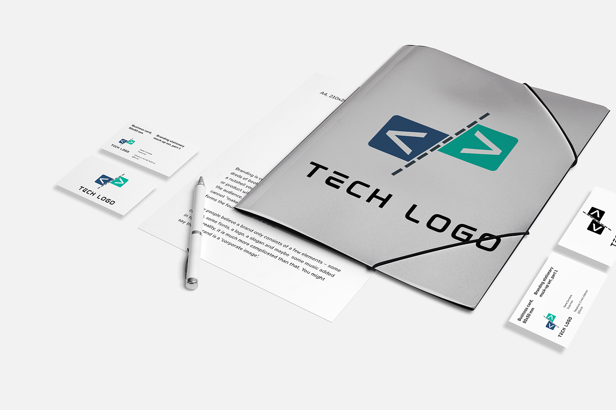 Tech Modern Business Logo Template, a Branding & Logo Template by Premium Digital Templates (Photo 2 of 3)