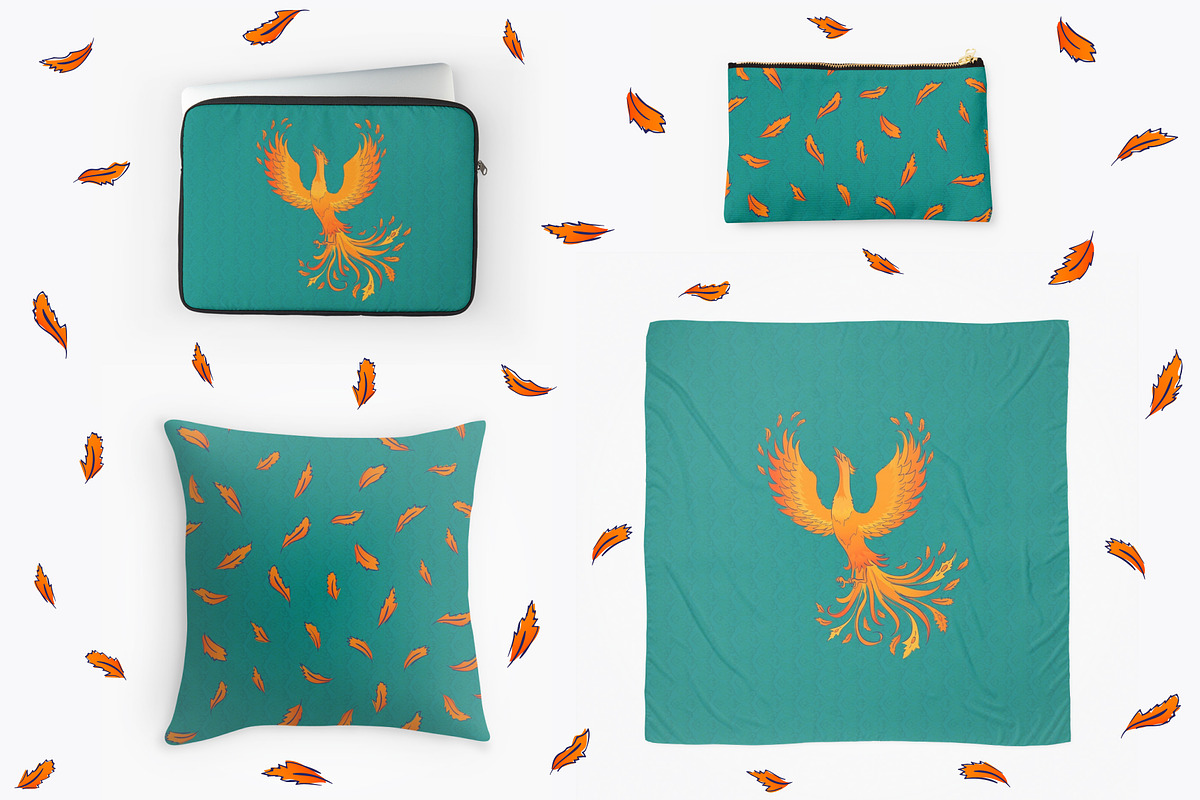 Phoenix. 5 vector patterns + bonus, a Pattern Graphic by Alla_Ri_Shop (Photo 4 of 6)
