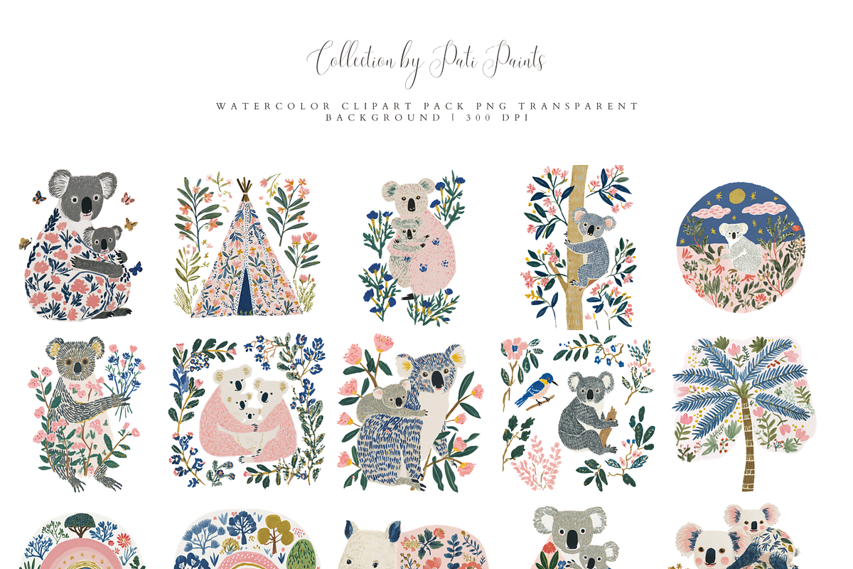 Aussie Clipart Set, a Decorative Illustration by Pati Paints (Photo 3 of 12)