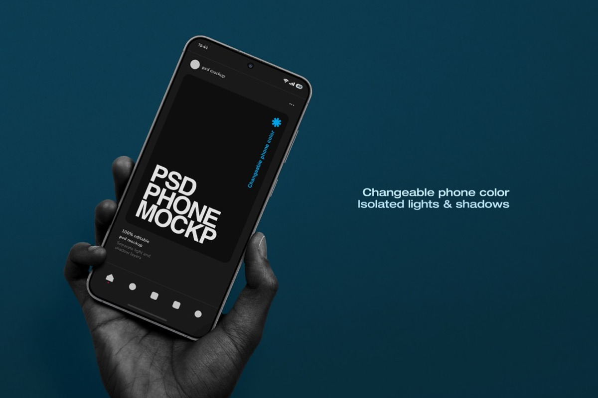 Phone Mockup - Hand Holding Android, an iPhone Mockup by Avelina Studio (Photo 2 of 3)