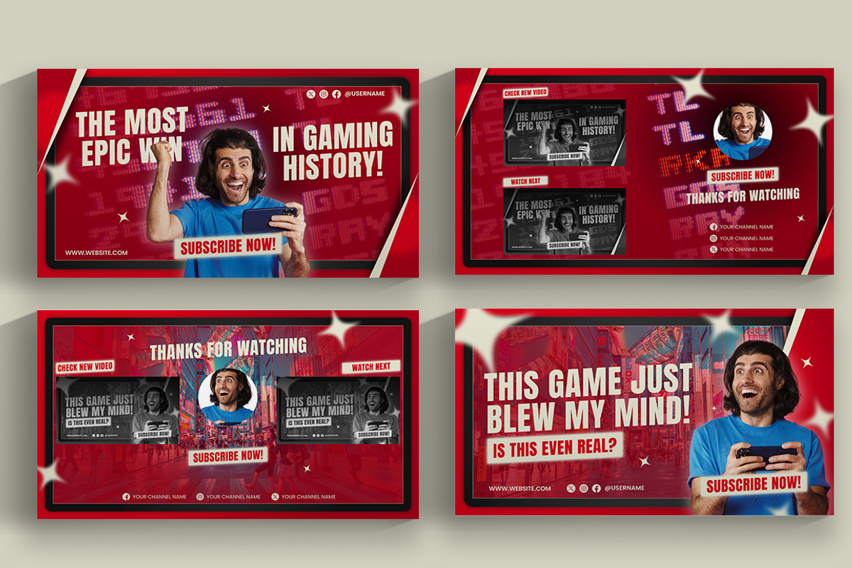 Gamer Reaction Youtube & Canva, a Social Media Template by Attype (Photo 4 of 5)